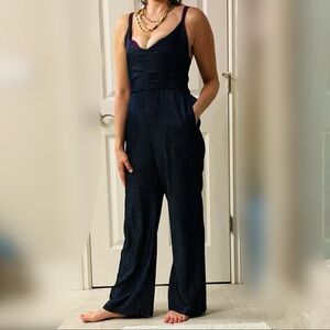 Silk Romper in navy size M